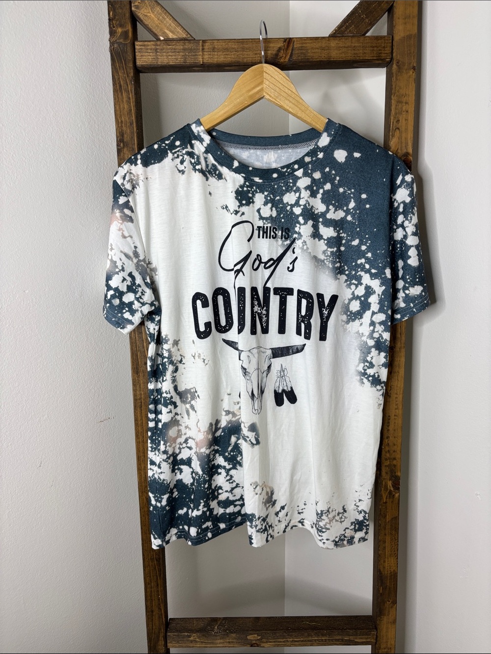 God's Country Graphic Tie-Dye Tee - Black & White Size XL